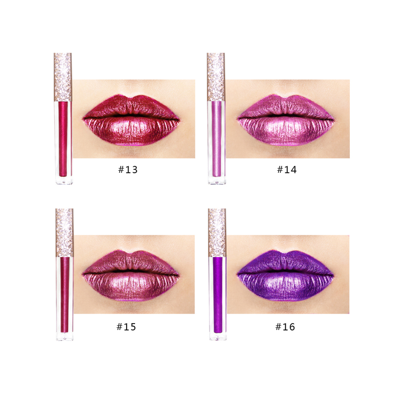 17 COLOR HOLOGRAPHIC MEATLLIC GLOSSY LIPS, INSTANT GLAMOUR